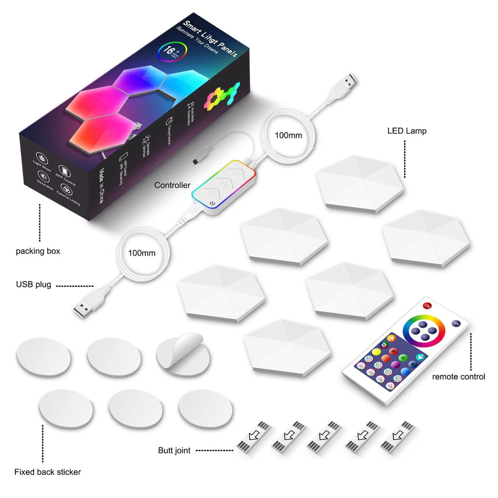 LumenRig RGB Hexagon Wall Panels — Touch & Music Sync