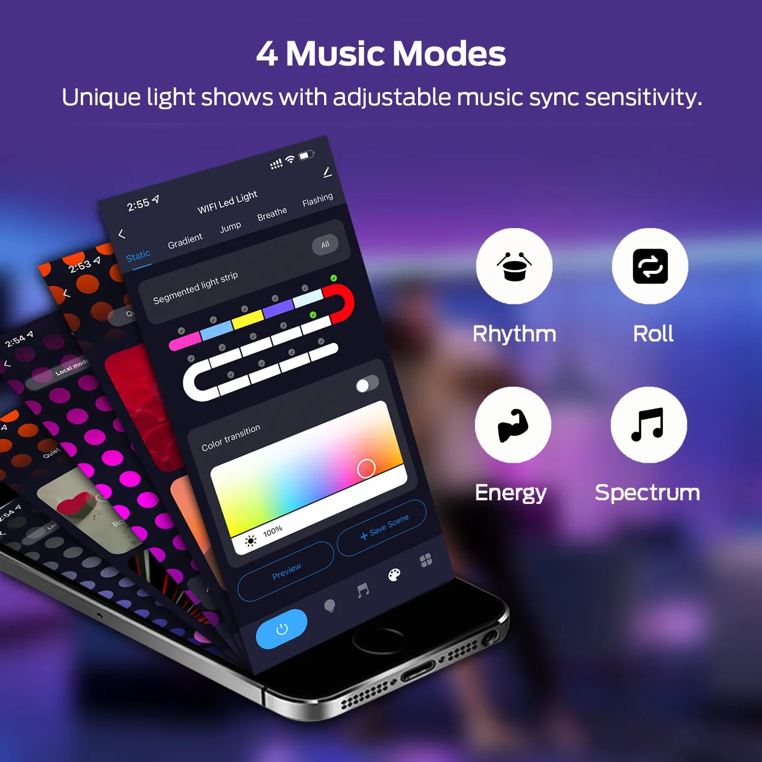 LumenRig RGB Hexagon Wall Panels — Touch & Music Sync
