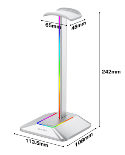 LumenRig RGB Headset Stand — Dual USB Hub