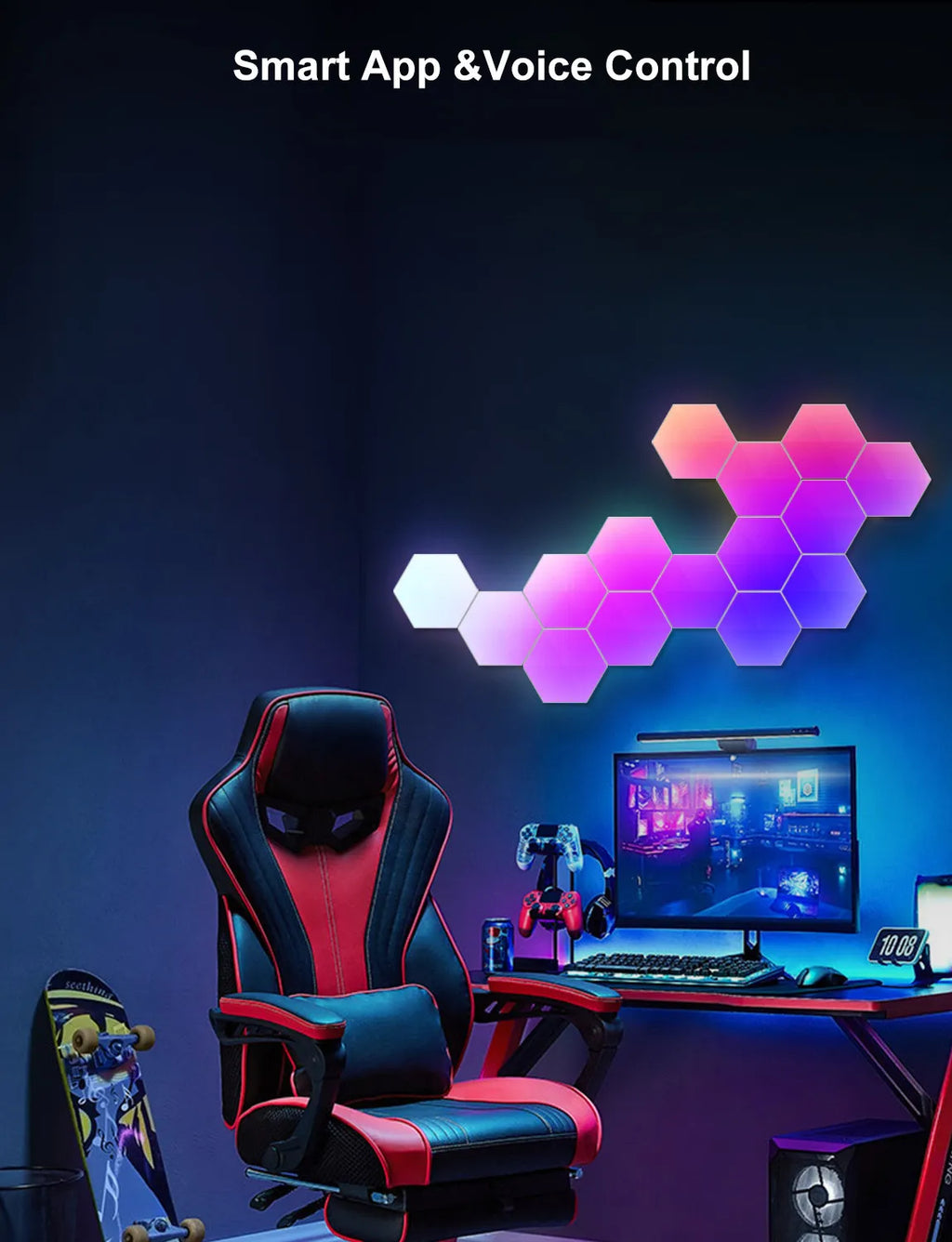 LumenRig RGB Hexagon Wall Panels — Touch & Music Sync