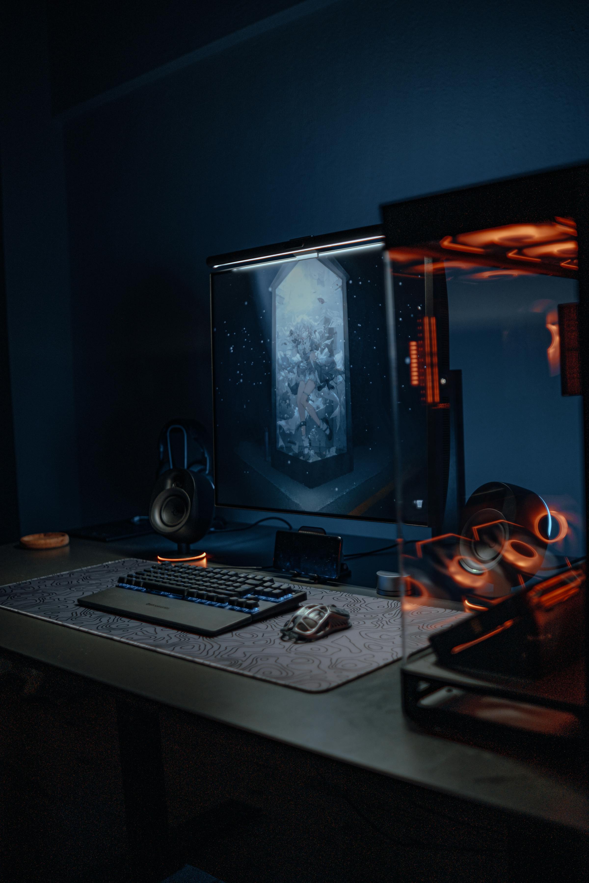 LumenRig gaming setup with RGB lighting