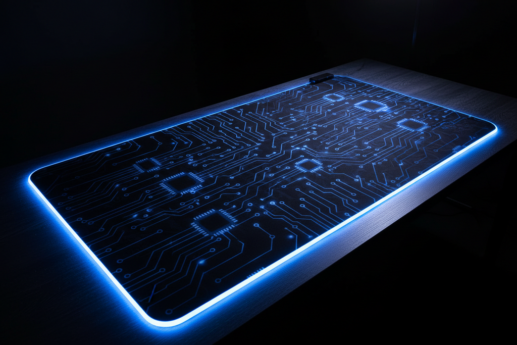 LumenRig Gaming Mouse Pad — Tech-Pattern Desk Mat